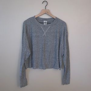 PINK Long Sleeve Cropped Top